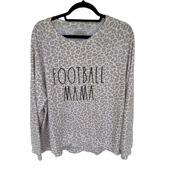 Rae Dunn Tops - Rae Dunn women’s animal print Football Mama oversized cozy sweatshirt size 1X